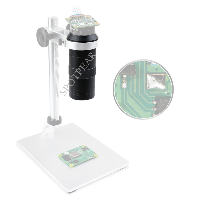 Raspberry Pi Hq Camera Microscope Lens - Obiektyw mikroskopowy Raspberry Pi Industrial 100X,